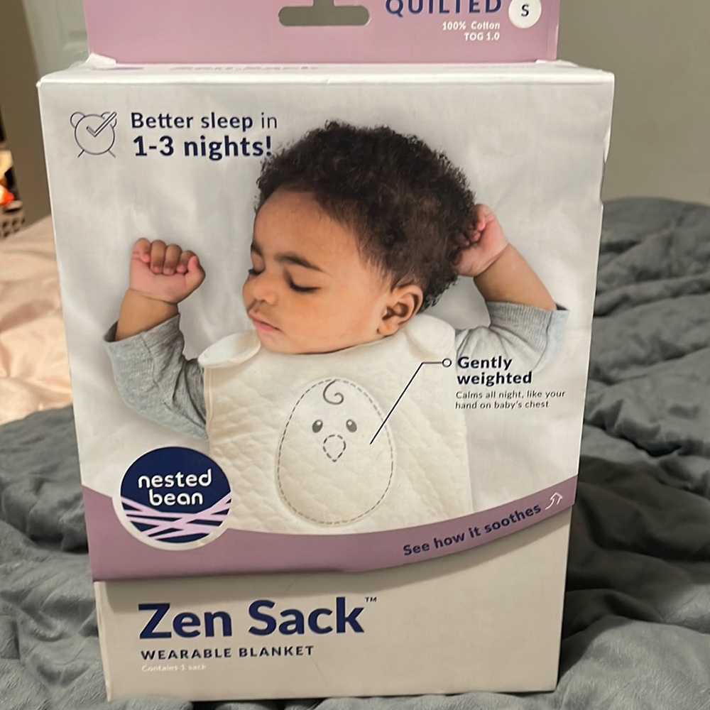 NWT Zen Saxk infant wearable weighted blanket Nested Bean